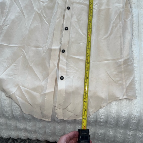 All Saints Madison Ivory Silk Cream Shirt Dress Size 8 - Picture 12 of 12